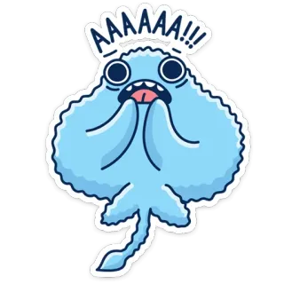 😱 AAAAAA!!! Cartone animato, Personaggio, Adesivo, Urlante, Mostro, Carino whatsapp sticker