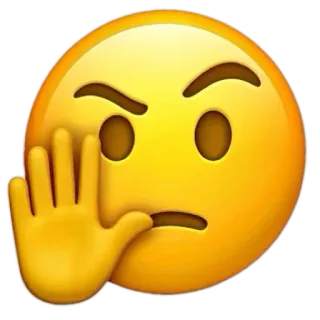 ✋ biểu tượng cảm xúc, tay, dừng, ngừng, không, từ chối, vàng whatsapp sticker