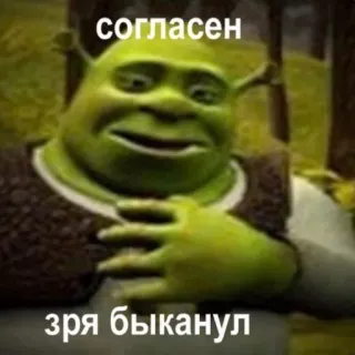 ☹️ Shrek согласен зря быканул telegram sticker