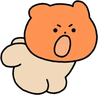 😏 orso, animale, cartone animato, arrabbiato, carino telegram sticker