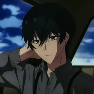 🕳 Anime, Manga, Personaje, Masculino, Pelo negro, Arte whatsapp sticker