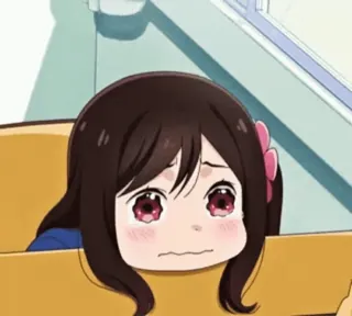 😢 anime, płacz, smutny, dziewczyna, kreskówka, naklejka telegram sticker