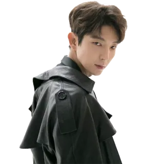 😡 man, portrait, black coat, fashion, male, asian, handsome telegram sticker