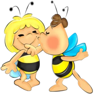 💋 Maya the Bee abelha, desenho animado, beijo, amigos, animação, fofo telegram sticker