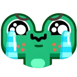 👌 pianto, rana, verde, lacrime, triste, emoji whatsapp sticker