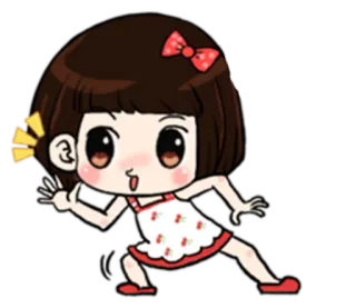 👂 süß, Mädchen, Cartoon, Kind, Schleife, Anime telegram sticker