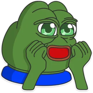 🐸 Pepe the Frog 佩佩蛙, 表情包, 网络迷因, 悲伤, 青蛙 telegram sticker