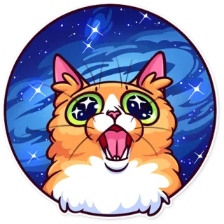 🌌 cat, cute, eyes, stars, blue, orange telegram sticker