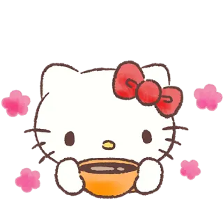 😋 Hello Kitty Hello Kitty, Sanrio, Kawaii, słodkie, kreskówka, postać, herbata telegram sticker
