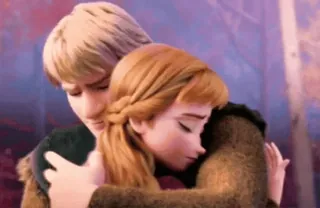 🥰 Anna Frozen объятие, любовь, милый, Холодное сердце, Кристофф, Анна telegram sticker