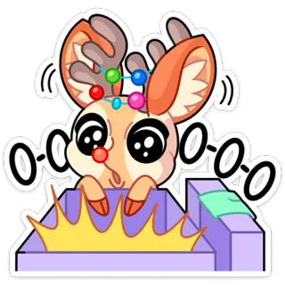 😮 O-O-O-O kerst, rendier, schattig, cartoon, vakantie, emoji, dier, illustratie telegram sticker