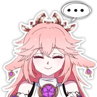 🙂 Yae Miko Genshin Impact ... Аниме, Видеоигра, Genshin Impact, Яэ Мико, Милый, Наклейка telegram sticker