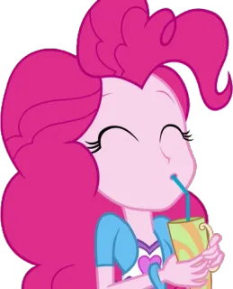 😋 Pinkie Pie My Little Pony: Equestria Girls Kartun, Animasi, Minuman, Cangkir, Pinkie Pie, My Little Pony, Equestria Girls telegram sticker