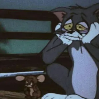 💔 Tom Tom, Jerry, desenho animado, triste, abatido, melancolia telegram sticker