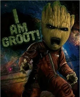 🌴 Groot Guardians of the Galaxy I AM GROOT! Groot, Marvel, Vệ binh dải Ngân Hà, Siêu anh hùng, Cây, Khoa học viễn tưởng, Vũ trụ telegram sticker