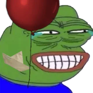 🎈 Pepe pepe, balão, palhaço, assustador, terror whatsapp sticker