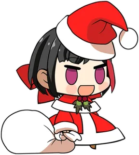😃 navidad, santa claus, anime, lindo, chica, fiesta telegram sticker