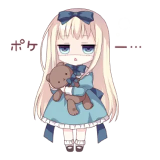 🐱 ポケ… Anime, Meisje, Pop, Teddybeer, Schattig whatsapp sticker