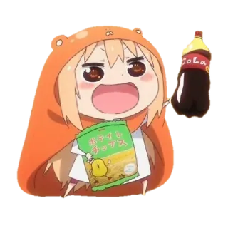 🥡 ポテトチップス Anime, Chips, Coca, Snack, Dessin animé whatsapp sticker