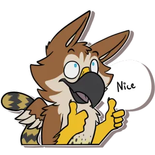 👌 Nice cartoon, animal, griffin, thumbs up, positive telegram sticker