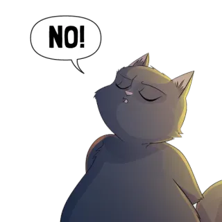😤 NO! Katze, Nein, Tier, Aufkleber, Cartoon, Ablehnung, Zurückweisung telegram sticker