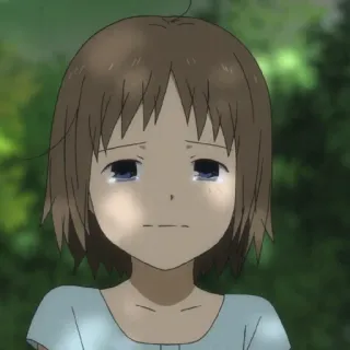 🥲 anime, triste, chorando, menina, lágrimas telegram sticker