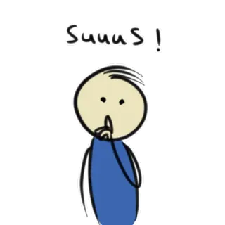 🤫 Suuus! bonhomme allumette, chut, secret, silence, dessin animé telegram sticker