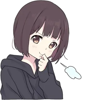 😏 аниме, девушка, милый, стикер, манга, мультфильм telegram sticker