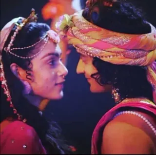 🙊 Radha Krishna Hinduism, deity, Krishna, Radha, couple, love, Indian culture telegram sticker