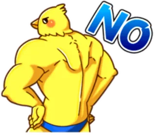 🙅 NO 鳥, 筋肉, 漫画, いいえ telegram sticker