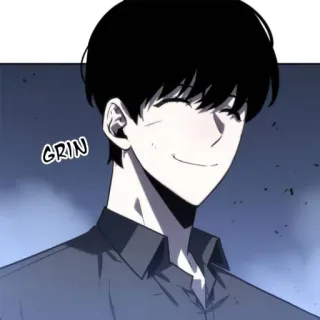 🙂 GRIN lächeln, grinsen, mann, anime, manga, kunst whatsapp sticker