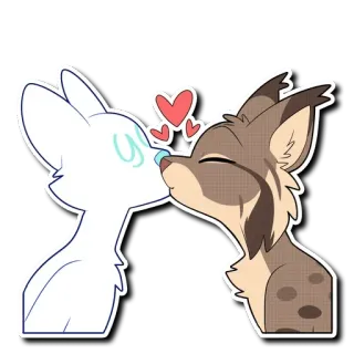💋 furry, kiss, love, animals, cute, hearts, anthropomorphic telegram sticker