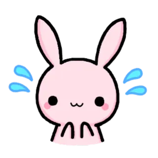 😅 lapin, mignon, kawaii, sticker, autocollant whatsapp sticker
