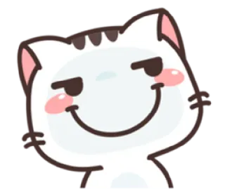 😏 mèo, sticker, dễ thương, động vật, hoạt hình, cười đểu whatsapp sticker