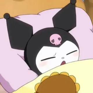 💕 Kuromi Kuromi, dormir, anime, dibujos animados, calavera telegram sticker