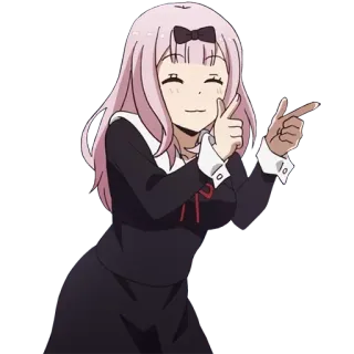 😊 Chika Fujiwara Kaguya-sama: Love Is War アニメ, 漫画, 指差し, 藤原千花, かぐや様, 女の子 whatsapp sticker