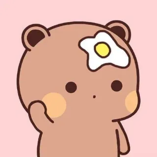 🍄 urso, fofo, desenho animado, animal, ovo, kawaii telegram sticker
