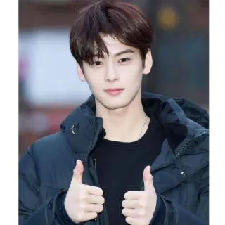 👍 pouce levé, coréen, acteur, homme, sourire whatsapp sticker