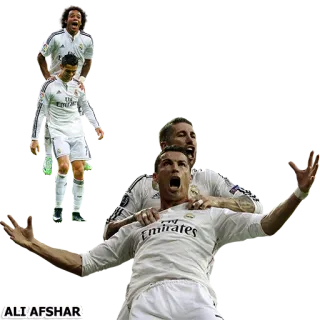 ⚽ Cristiano Ronaldo sepak bola, sepak bola, olahraga, perayaan, tim, atlet telegram sticker