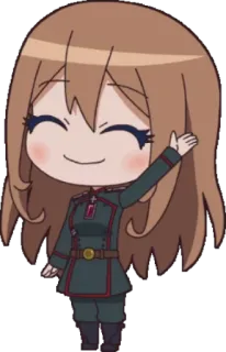 ✋ Anime, Uniforme militar, Dibujos animados telegram sticker