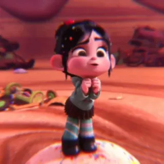 🩰 Vanellope von Schweetz Wreck-It Ralph Vanellope, Ralph el Demoledor, Disney, Dibujos animados, Personaje, Película telegram sticker