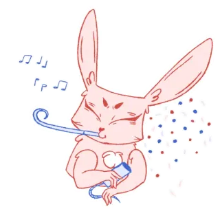 🥳 thỏ, tiệc, lễ kỷ niệm, hoa giấy, động vật, lễ hội telegram sticker