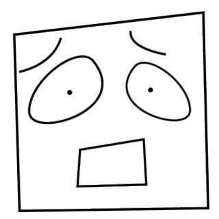 😧 visage, emoji, choqué, expression, dessin animé, simple, trait telegram sticker