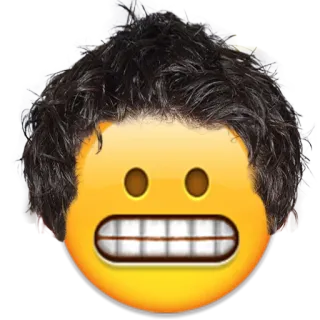 😬 emoji, face, hairstyle, meme, funny telegram sticker
