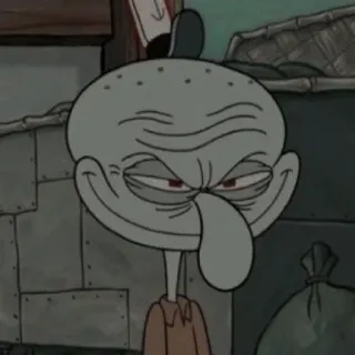 😏 Squidward SpongeBob SquarePants Сквидвард, Спанч Боб, мультфильм, смешно, мем, выражение whatsapp sticker