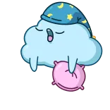 😴 cloud, sleeping, nightcap, pillow, dream, cute telegram sticker