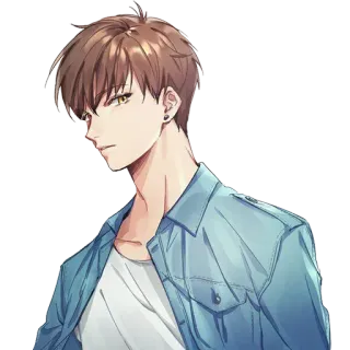 😉 Anime, Manga, Garçon, Beau, Homme, Illustration, Dessin animé, Portrait telegram sticker