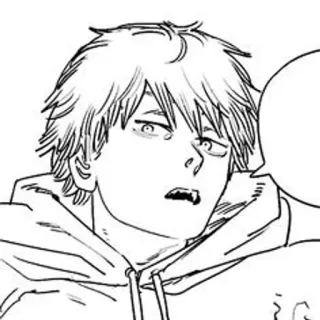 🤨 Denji Chainsaw Man Denji, Chainsaw Man, anime, manga, personaje, retrato telegram sticker