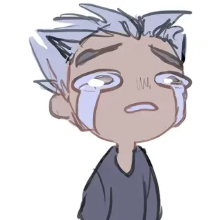 😐 грустный, плачущий, расстроенный, аниме, манга, эмоциональный telegram sticker