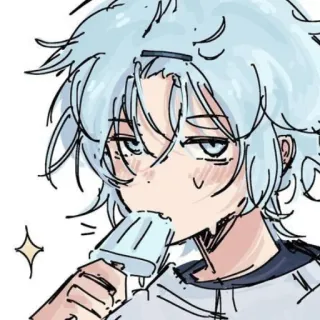 🥵 anime, boy, ice cream, popsicle, cartoon, drawing telegram sticker